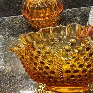Amber Glass Decorative Bowl